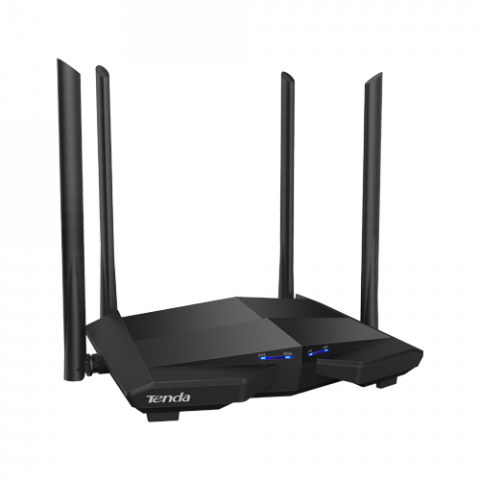 Routere - Router WiFi 5 (802.11ac) DualBand 2.4/5GHz, 300+867Mbps, 4x6dBi, 4 porturi Gigabit - TENDA TND-AC10-V30