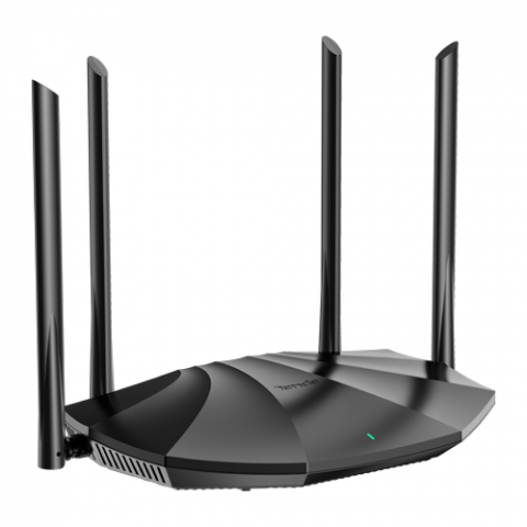 Routere - Router WiFi 6 (802.11ax), DualBand 2.4Ghz/5GHz, 300+1201Mbps, 4x6dBi, 4 porturi Gigabit - TENDA TND-RX2