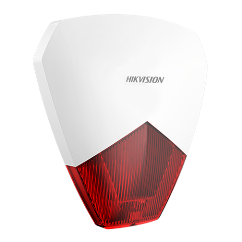 Detectie efractie - Sirena cablata AX PRO de exterior cu flash, led Rosu, IP54 - HIKVISION DS-PS1-R