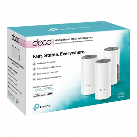 Sistem mesh Wi-Fi TP-LINK Deco E4 AC1200 (pachet de 3), Dual Band DecoE4(3-pack) [2]