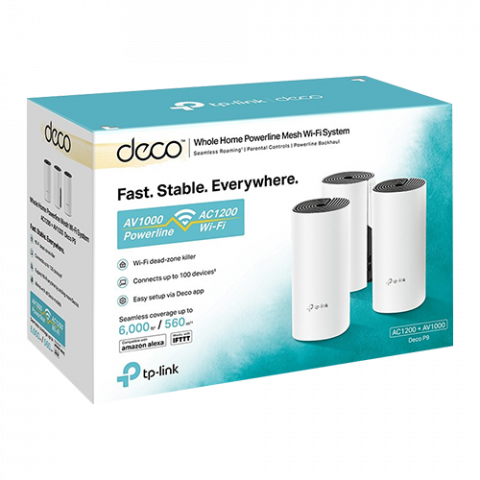 Sistem Wi-Fi Mesh TP-Link Deco P9 (pachet de 3) AC1200 + AV1000 DecoP9(3-pack) [1]