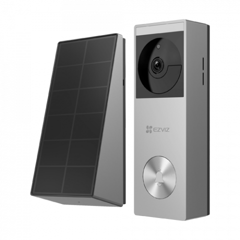 Kituri interfoane - Sonerie video smart, Wi-Fi, 2K, Panou solar, acumulator 5200mAh, PIR, IR 6M, Stocare 32GB - EZVIZ CS-HP3(3MP)