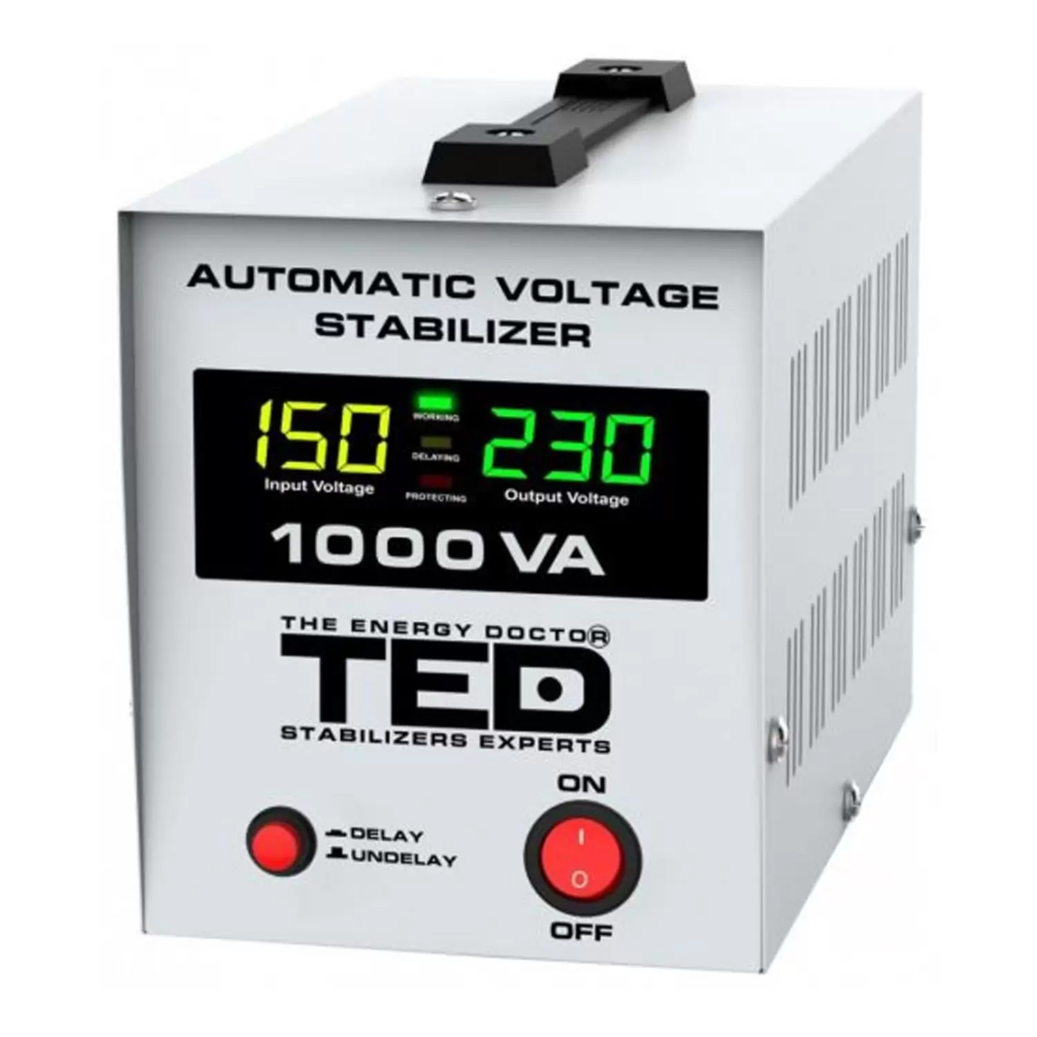 Accesorii Supraveghere - Stabilizator retea maxim 1000VA-AVR LCD 2 iesiri schuko TED000040