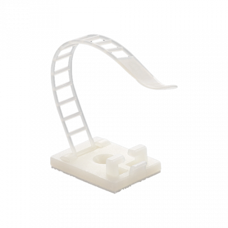 Cabluri si accesorii - Suport plastic ajustabil pentru prindere cabluri, ALB, 25x18 mm, autoadeziv, 100 buc TAA-1-W