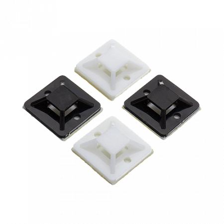 Cabluri si accesorii - Suport plastic prindere coliere, ALB, 19x19 mm, autoadeziv, 100 buc TAD-1-W