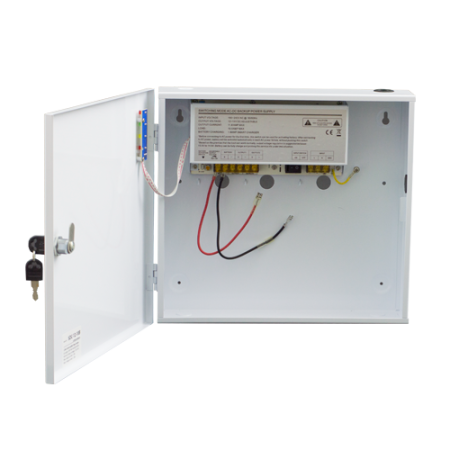 Accesorii Supraveghere - Sursa de alimentare 12V/10A, back-up in cabinet metalic SDC-12-10B