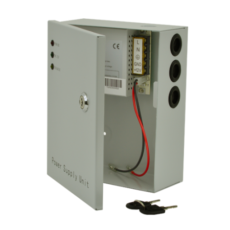 Accesorii Supraveghere - Sursa de alimentare 12V, 3A, back-up in cabinet metalic SDC-12-3B