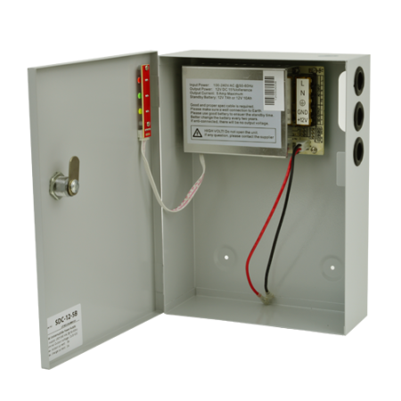 Sursa de alimentare 12V, 5A, back-up in cabinet metalic SDC-12-5B [1]