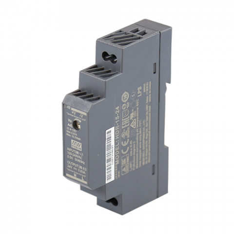 Accesorii Supraveghere - Sursa de alimentare in comutatie, 24V / 0.63A, sina DIN - MEAN WE HDR-15-24