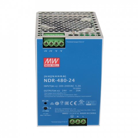 Sursa de alimentare in comutatie, 24V / 20A, sina DIN - MEAN WELL NDR-480-24 [2]
