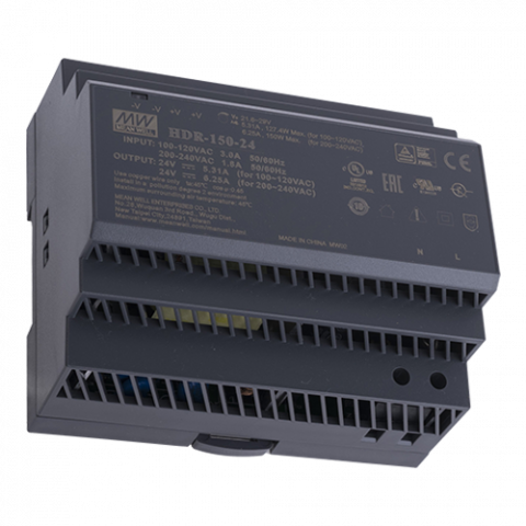 Accesorii Supraveghere - Sursa de alimentare in comutatie, 24V / 6.25A, sina DIN - MEAN WELL HDR-150-24