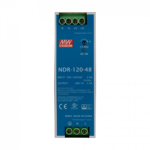 Sursa de alimentare in comutatie, 48V / 2.5A, sina DIN - MEAN WELL NDR-120-48 [1]