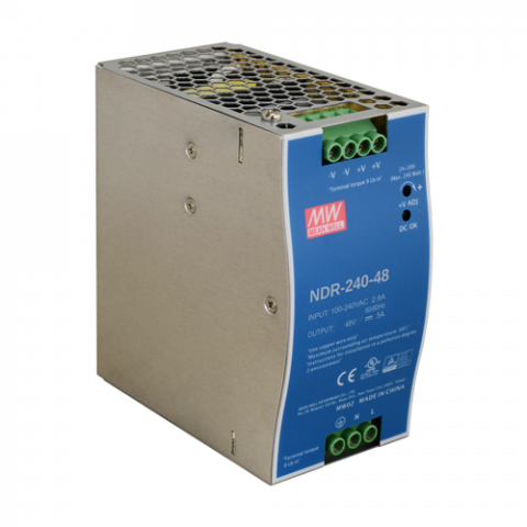 Accesorii Supraveghere - Sursa de alimentare in comutatie, 48V / 5A, sina DIN - MEAN WELL NDR-240-48