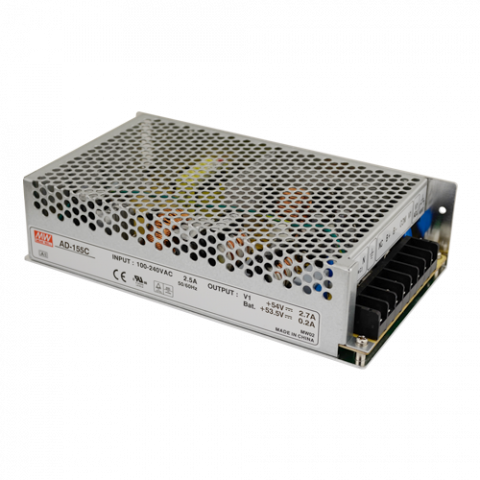 Accesorii Supraveghere - Sursa de alimentare in comutatie, 54V + 53.5V / 2.7A + 0.2A, back-up - MEAN WELL AD-155C