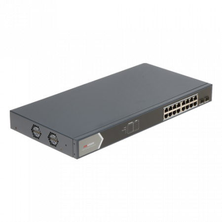 Switch 16 porturi gigabit PoE, 2 porturi SFP, Smart Management - HIKVISION DS-3E1518P-SI [1]