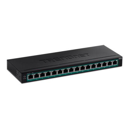 Retelistica - Switch 16 porturi Gigabit PoE/PoE+ 123W - TRENDnet TPE-TG160H