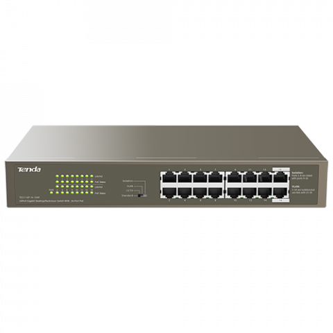 Switch-uri PoE - Switch 16 porturi Gigabit PoE - Tenda TND-TEG1116P-16-150W