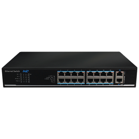 Retelistica - Switch 16 porturi PoE, 2 port uplink, 135W - UTEPO UTP1218-PSB150