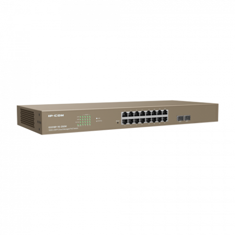 Switch 16 porturi PoE Gigabit, 2 porturi SFP Gigabit, Cloud Management - IP-COM G3318P-16-250W [1]