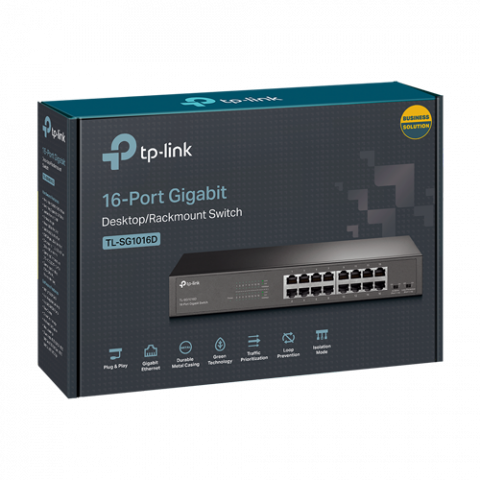 Switch 16 porturi RJ45 Gigabit, Unmanaged, 1U - TP-Link TL-SG1016D [1]