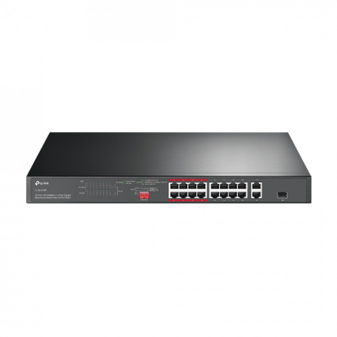 Switch-uri PoE - Switch 16 x RJ45 10/100 Mbps PoE, 2 x RJ45 1G, 1 x combo SFP 1G, Buget PoE 150W, Unmanaged - TP-Link TL-SL1218P
