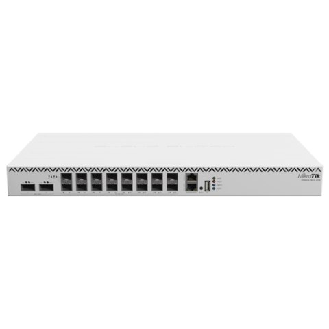 Switch-uri - Switch 2 x QSF28 100G, 16 x SFP28 25G, 2 x RJ45 100 Mbps, 1U - MikroTik CRS518-16XS-2XQ-RM
