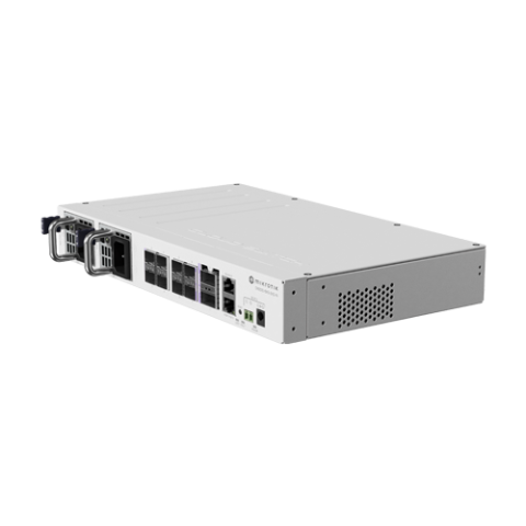 Switch 2 x QSF28 100G, 8 x SFP28 25G, 2 x RJ45 100 Mbps, 802.3bt PoE In, 1U - MikroTik CRS510-8XS-2XQ-IN [1]