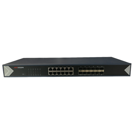 Switch-uri - Switch 24 porturi gigabit, 12 porturi RJ45 + 12 porturi SFP - Hikvision DS-3E0524TF