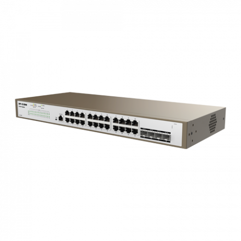 Retelistica - Switch 24 porturi Gigabit, 4 porturi SFP Gigabit, 1 port RJ45 consola, Management, 1U - IP-COM PRO-S24