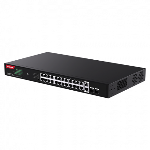 Switch 24 porturi Gigabit PoE, 2 x RJ45 Uplink Gigabit, 2 x SFP Gigabit, 1U - IP-COM G1128P-24-410W [1]