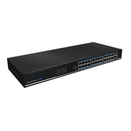 Switch-uri PoE - Switch 24 porturi PoE, 2 porturi Gigabit uplink - UTEPO SF26P-LM