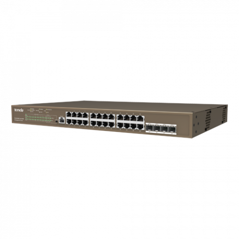 Retelistica - Switch 24 porturi PoE Gigabit, 1 port consola, 4 port SFP Gigabit, management - TENDA TND-TEG5328P-24-410W