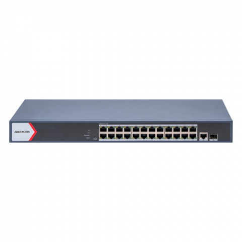 Switch-uri PoE - Switch 24 porturi PoE Gigabit, 1 porturi RJ45 Gigabit, 1 port SFP Gigabit, Smart Management - HIKVISION DS-3E1526P-EI