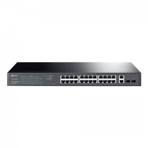 Switch-uri PoE - Switch 24 porturi PoE+ Gigabit, 2 porturi RJ45 Gigabit, 2 x SFP Gigabit, Managed - TP-Link TL-SG1428PE