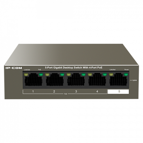 Retelistica - Switch 4 porturi Gigabit PoE, 1 port RJ45 Gigabit - IP-COM G1105P-4-63W