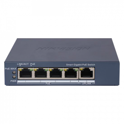 Switch-uri PoE - Switch 4 porturi Gigabit PoE, 1 port Uplink, Management - HIKVISION DS-3E1505P-EI