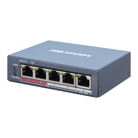 Switch 4 porturi PoE, 1 port uplink RJ45, SMART Management - HIKVISION DS-3E1105P-EI [1]
