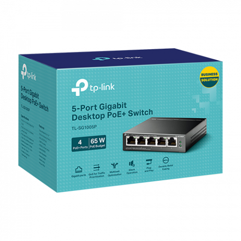 Switch 4 porturi PoE Gigabit, 1 port RJ45 Gigabit, Unmanaged - TP-Link TL-SG1005P [2]