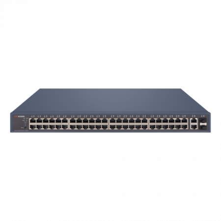 Switch-uri PoE - Switch 48 porturi Gigabit PoE, 2 porturi Gigabit RJ45, 2 x SFP, SMART Management - HIKVISION DS-3E1552P-SI