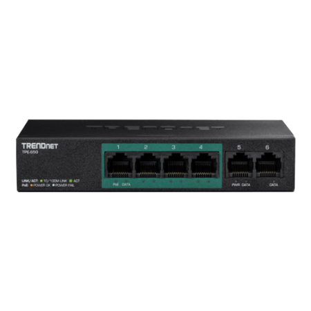 Switch 6 porturi Fast Ethernet PoE+ 60W - TRENDnet TPE-S50 [1]
