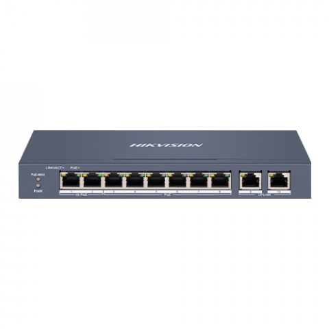 Switch-uri PoE - Switch 8 porturi 100 Mbps, PoE at/bf/bt, Smart Management - HIKVISION DS-3E1310HP-EI