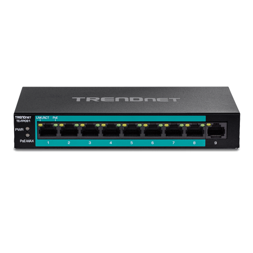 Switch 8 porturi Fast Ethernet Long Range 250m PoE+ 60W, 1 port Fast Ethernet - TRENDnet TE-FP091 [1]