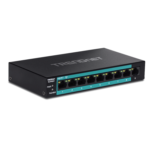 Retelistica - Switch 8 porturi Fast Ethernet Long Range 250m PoE+ 60W, 1 port Fast Ethernet - TRENDnet TE-FP091
