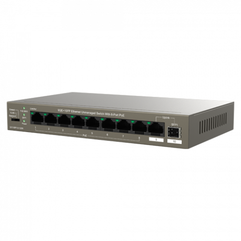 Switch 8 porturi Gigabit PoE, 1 x RJ45 Gigabit Uplink, 1 x SFP Gigabit Uplink - IP-COM G1110PF-8-102W [2]