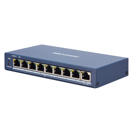 Switch 8 porturi PoE, 1 port uplink RJ45, SMART Management - HIKVISION DS-3E1309P-EI [2]