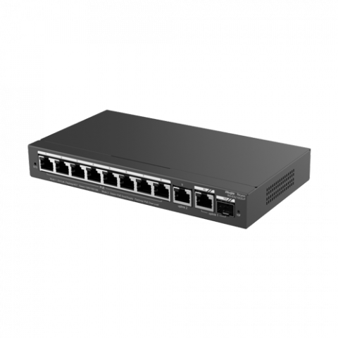 Switch 8 porturi PoE+, 2 porturi GE, 1 port SFP, Gigabit, Cloud Management - Ruijie RG-ES210GS-P [2]