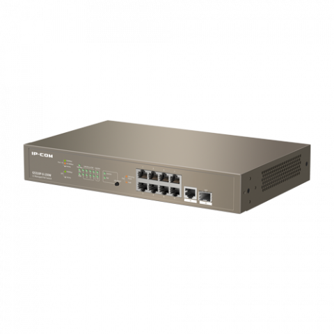 Switch 8 porturi PoE Gigabit, 1 port RJ45 Gigabit, 1 port SFP Gigabit, 1U, L3 Management - IP-COM G5310P-8-150W [1]