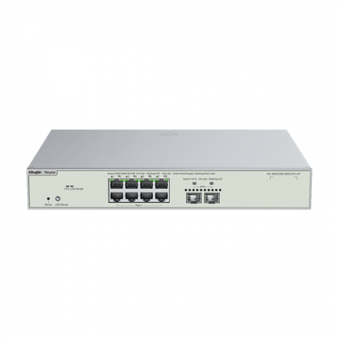 Switch-uri PoE - Switch 8 porturi RJ45 2.5G PoE++, 2 porturi SFP+ 10G, L3 Cloud Management - Ruijie RG-NBS5300-8MG2XS-UP