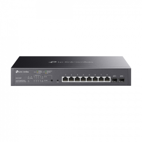 Retelistica - Switch 8 porturi RJ45 Gigabit PoE, 2 x SFP Gigabit, Buget PoE 150W, Management - TP-Link Omada SG2210MP