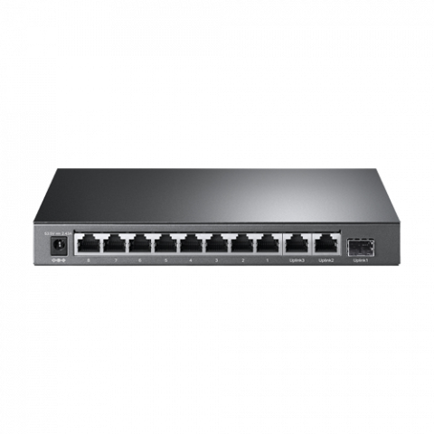 Switch 8 x RJ45 10/100 Mbps PoE, 2 x RJ45 1G, 1 x SFP 1G, Buget PoE 124W, Unmanaged - TP-Link TL-SL1311MP [1]